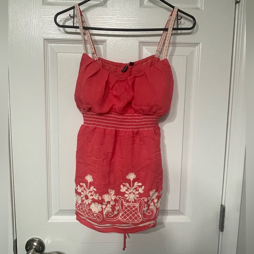 Floral Embroidered Babydoll Top